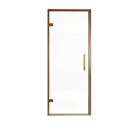 Balmani Senses Design douche draaideur links 90 cm x 210 cm Helder glas, Brushed Rosegold profielen