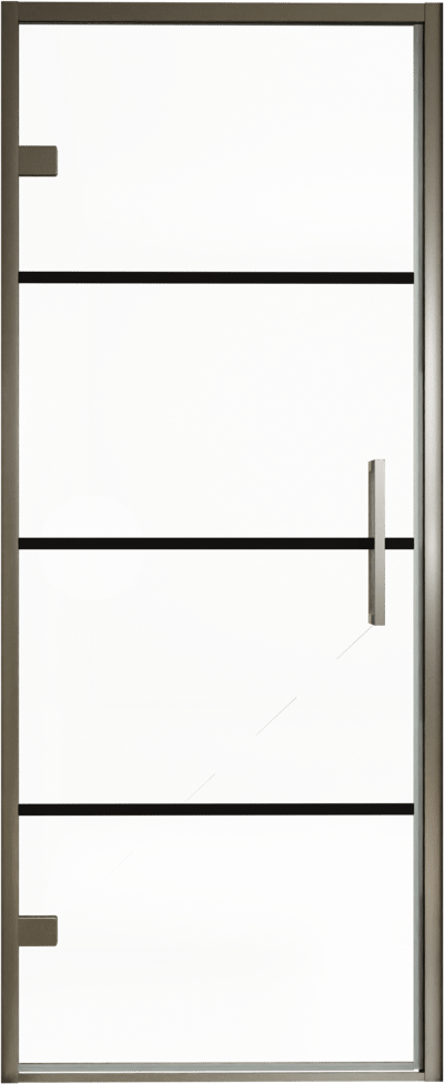 Balmani Senses Design douche draaideur links 90 cm x 210 cm Lined glas, Brushed GunMetal profielen