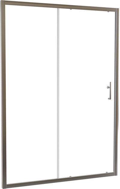 Linie Cadiz porte coulissante 140 cm x 190 cm verre transparent profil chrome brossé