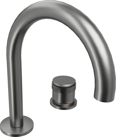 Blaufoss Pavilion Curve Waschbecken Armatur: Brushed GunMetal