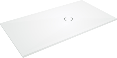 Balmani Lago Duschwanne: 160 x 90 cm, Solid Surface, Weiß glänzend