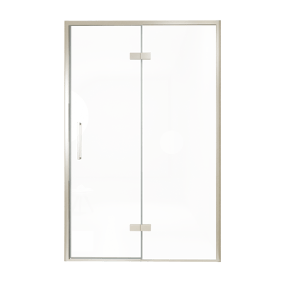 Balmani Senses Design Dusche Drehtür, Rechts, 140 cm x 210 cm, Klarglas, Profil Brushed CoolMetal