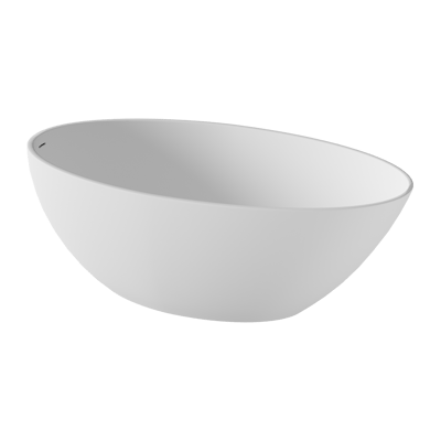 Balmani Fahro baignoire îlot ovale 160 x 85 cm Solid Surface blanc mat