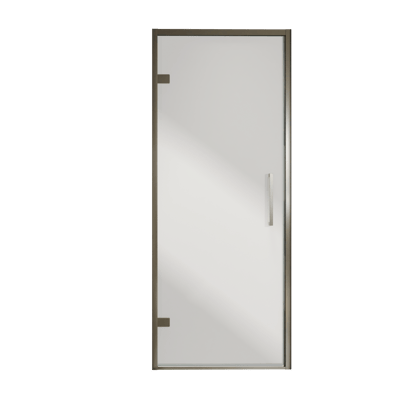 Balmani Senses Design porte pivotante à gauche 90 cm x 210 cm verre Miroir Reflex, Profil Brushed GunMetal