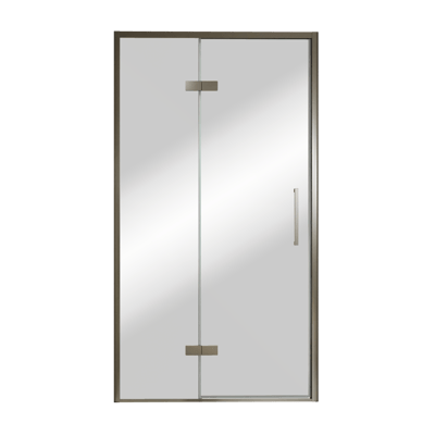 Balmani Senses Design Dusche Drehtür, Links, 120 cm x 210 cm, Reflex-Spiegelglas, Profil Brushed GunMetal