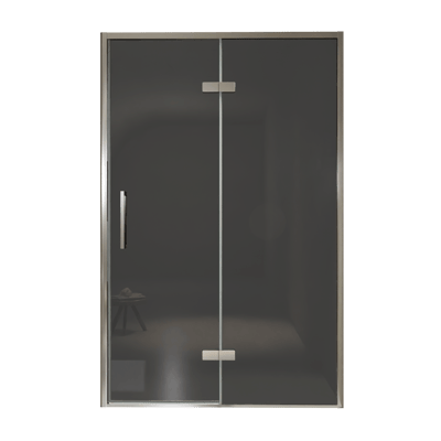 Balmani Senses Design Dusche Drehtür, Rechts, 140 cm x 210 cm, Rauchglas, Profil Chrom