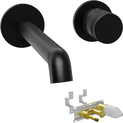 Blaufoss Pavilion robinet de lavabo encastré noir mat incl élément intégré