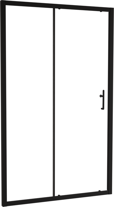 Linie Cadiz Dusche Schiebetür 120 cm x 190 cm Klarglas matt Schwarz profil