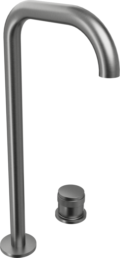 Blaufoss Pavilion Flat verhoogde 2-gats wastafelkraan Brushed Gunmetal
