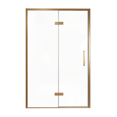 Balmani Senses Design porte pivotante à gauche 140 cm x 210 cm verre transparent, Profil Brushed Rosegold
