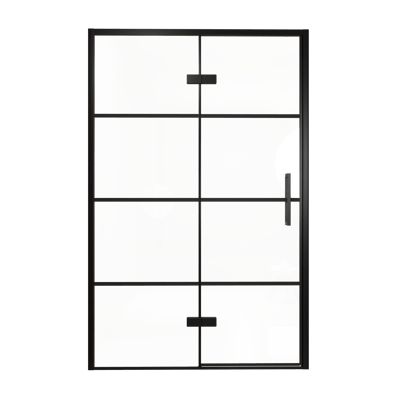 Balmani Senses Design porte pivotante à gauche 140 cm x 210 cm verre Lined, Profil noir