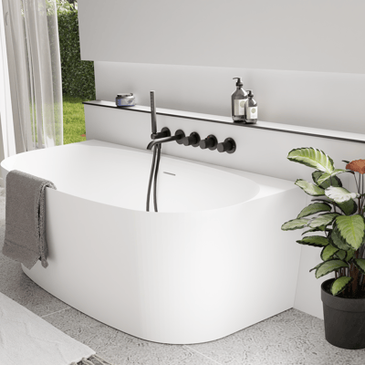 Luca Varess Sutilo halfvrijstaand bad 160 x 75 cm acryl mat wit