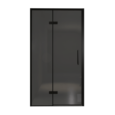 Balmani Senses Design porte pivotante à gauche 120 cm x 210 cm verre fumé, Profil noir