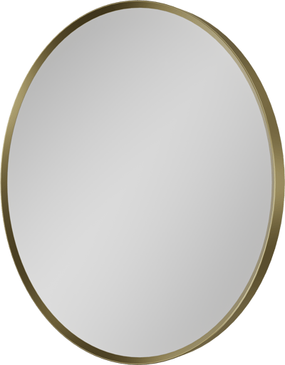 Balmani Auro Gäste-WC Spiegel: Rund, Brushed Champagne Gold, Ø 45 cm