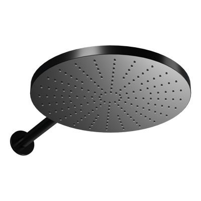 Blaufoss Nola 300 Tête de douche rond 30 cm avec support mural noir mat