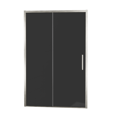 Balmani Senses Design porte coulissante réversible 140 cm x 210 cm verre fumé, Profil Brushed CoolMetal