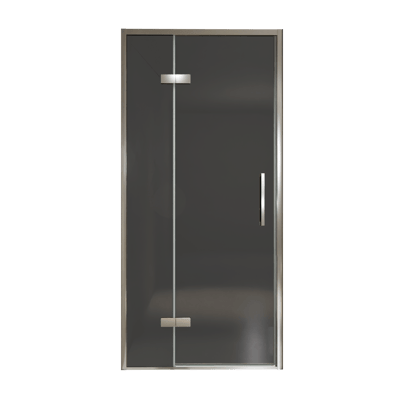 Balmani Senses Design Dusche Drehtür, Links, 100 cm x 210 cm, Rauchglas, Profil Chrom