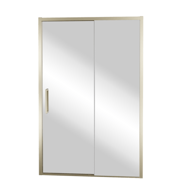 Balmani Senses Design douche schuifdeur rechts 160 cm x 210 cm Reflex spiegelglas, Brushed Champagne Gold profielen