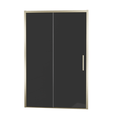 Balmani Senses Design douche schuifdeur omkeerbaar 140 cm x 210 cm Rookglas, Brushed Champagne Gold profielen