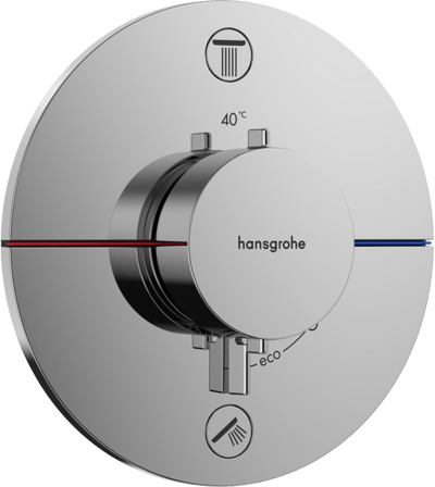 Hansgrohe Showerselect Comfort S inbouw thermostaat 2 uitgangen glanzend chroom