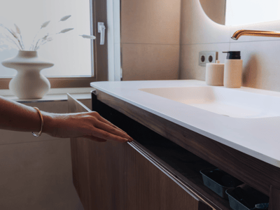 De badkamer van Huisnummer 44