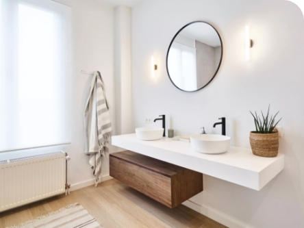 Moderne houten badkamer in Blankenberge