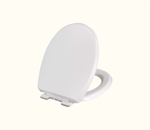 Une lunette de toilette blanche avec abattant fermé, accessoire indispensable pour le confort chez x²o badkamers.