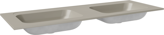 Balmani Tablo Strada double vasque top solid soie grise matte 150 x 55 cm