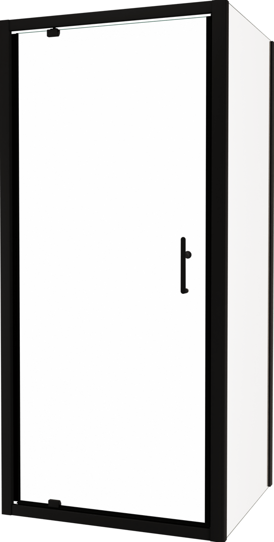 Linie Cadiz paroi de douche avec porte pivotante et paroi latérale fixe, 90 x 70 cm, verre transparent, profil noir