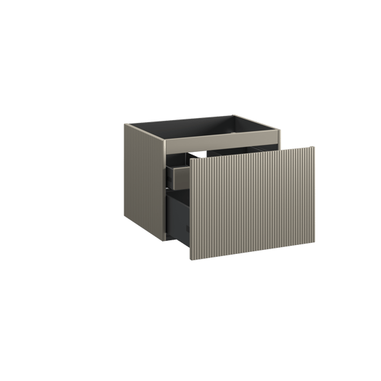 Storke Ribs zwevende wastafelonderkast 65 x 52 cm zijdegrijs 2 lades