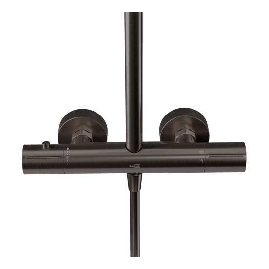 Blaufoss Round 300 Duschsystem: Brushed GunMetal