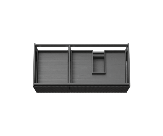 Balmani Fila zwevende wastafelonderkast 120 x 55 cm asymmetrisch rechts fineer zwarte eik 4 lades
