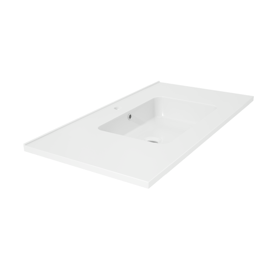 Linie Vano Einzelwaschtisch glänzendes Marmorkomposit 90 x 46 cm