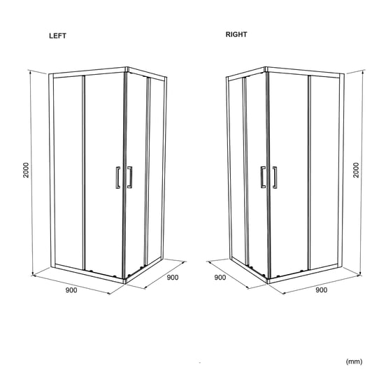 Luca Varess Talan cabine de douche avec portes coulissantes 90 x 90 cm verre transparent profil chrome mat