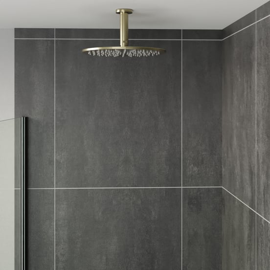 Blaufoss Round 300 Hoofddouche rond Ø30cm met plafond douchearm Brushed Champagne Gold