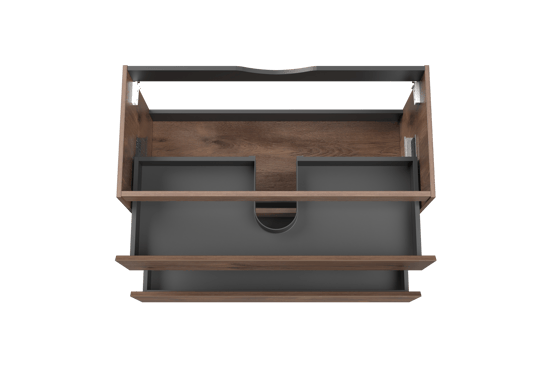 Linie Lado meuble sous-vasque suspendu 100 x 46 cm chêne brun 2 tiroirs