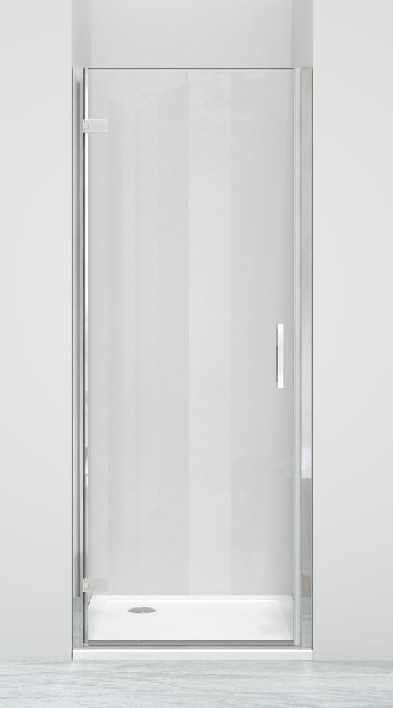 Luca Varess Nona Duschtür: Drehtür, 85 x 200 cm, Klarglas, Chrom Profil, glänzend