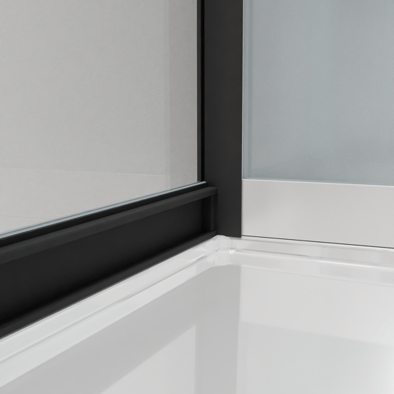 Luca Varess Talan douchecabine met schuifdeuren 90 x 90 cm helder glas mat zwart profiel