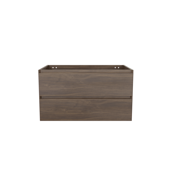 Balmani Mitra hängender Waschbeckenunterschrank 90 x 55 cm Amerikanischer Nussbaum 2 Schubladen