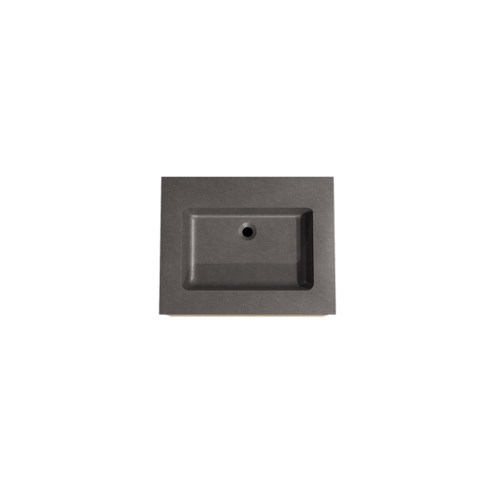 Storke Edge zwevend badmeubel 65 x 52 cm ruw eiken met Scuro enkele wastafel in kwarts mat zwart