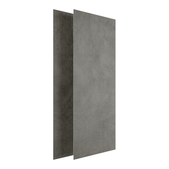 Linie Fresco Duschrückwand Set 2 x 90x210 cm, SPC, Dark Stone