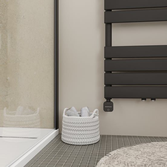 Vipera Vulcan Doppel Handtuchheizkörper 60 x 123 cm Elektrische Heizung Schwarz matt Seiten- und Mittelanschluss 1000W, inkl. Widerstand