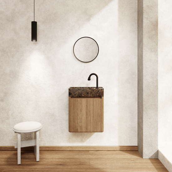 Balmani Auro ronde toiletspiegel mat zwart Ø 35 cm