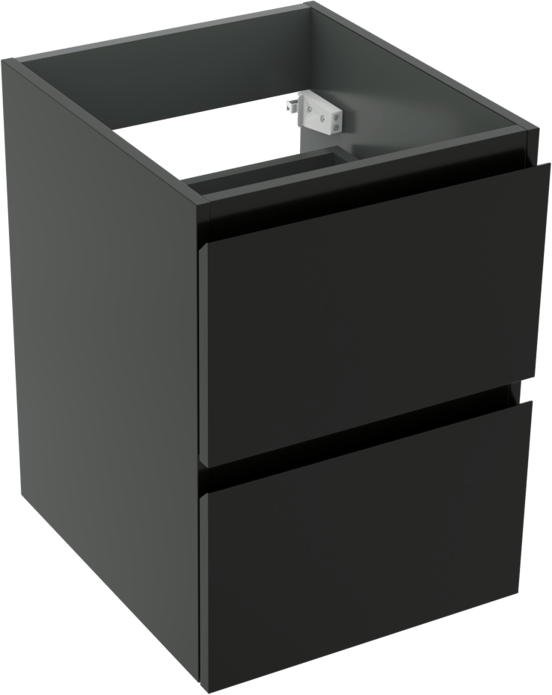 Linie Lado meuble sous-vasque suspendu 40 x 46 cm Noir Mat 2 tiroirs