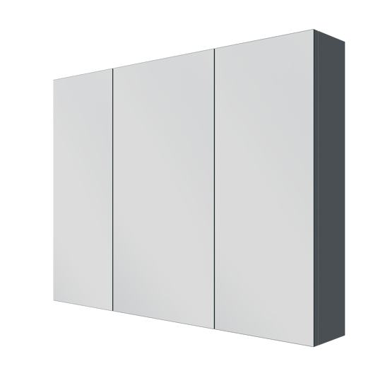 Linie Montro Spiegelschrank Bad: 100 x 75 cm, Blau Anthrazit