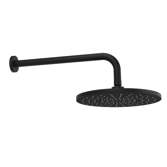 Blaufoss Bodan 250 tête de douche rond avec support mural Ø25cm noir mat