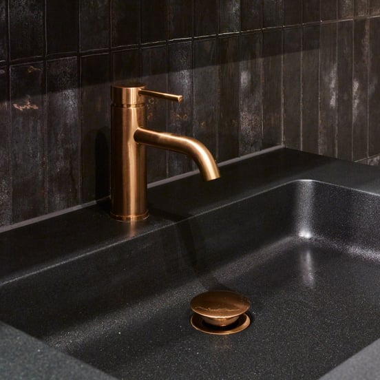 Blaufoss Round EcoStart robinet de lavabo standard Brushed Rosegold
