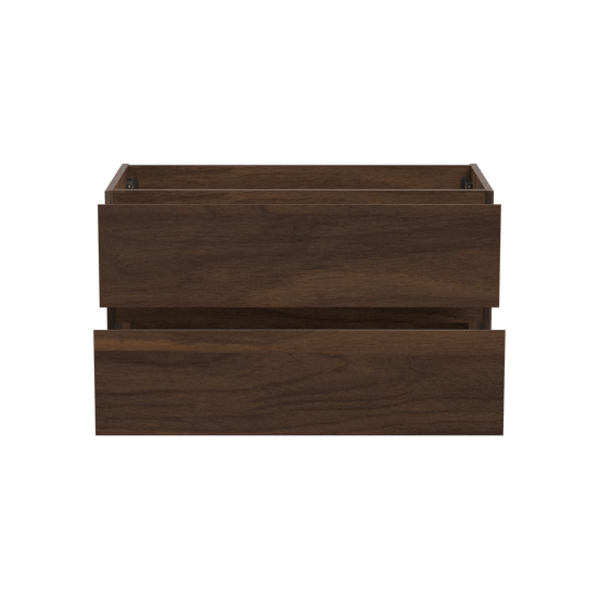 Storke Edge zwevende wastafelonderkast 95 x 52 cm notenhout 2 lades