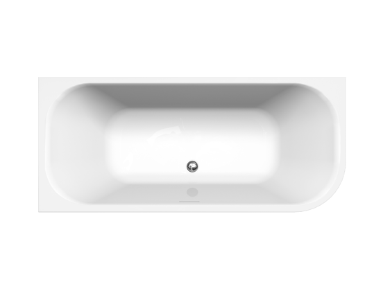 Luca Varess Mezzo tweepersoons hoekbad links 170 x 75 cm acryl hoogglans wit