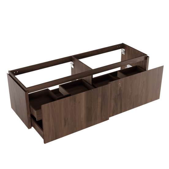 Balmani Eclips hängendes möbelstück Waschtischunterschränke 180 x 55 cm Amerikanischer Nussbaum 4 Schubladen